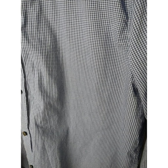 Report Collection Blue Gingham Collared Long Sleeve Button Shirt. L - Picture 5 of 9